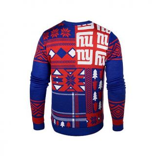 Officially Licensed NFL Patches Crew Neck Ugly Sweater   Giants   7766029