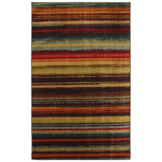 Mohawk Home Boho Stripe Brown and Multicolor Rectangular Indoor Tufted Area Rug (Common 8 x 10; Actual 96 in W x 120 in L x 0.5 ft Dia)