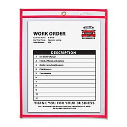C Line Neon Color Stitched Shop Ticket Holder 9 x 12  Neon Red