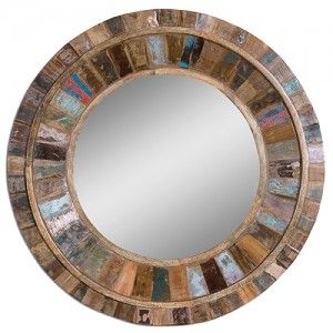 Uttermost 4017 Jeremiah Round Wood Mirror