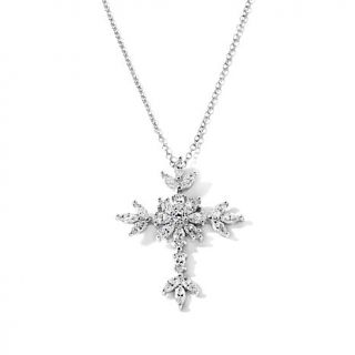 2.16ct Absolute™ Cluster Cross Pendant with 18" Cable Link Chain   7789578