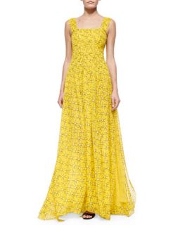 Diane von Furstenberg Star Print A Line Maxi Dress