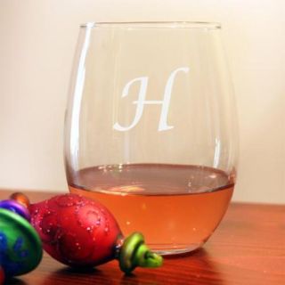 Personalized Stemless Wine Glasses (Set of 8) Letter M