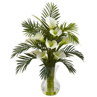 Nearly Natural Calla Lily and Palm Combo in Cream 1301 CR