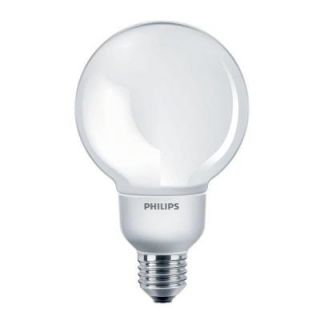 Philips 60W Equivalent Soft White (2700K) G25 Decorative Globe CFL Light Bulb 427872