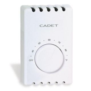 Cadet Double Pole 22 Amp 120/240 Volt Wall Mount Mechanical Non programmable Thermostat in White T410B W