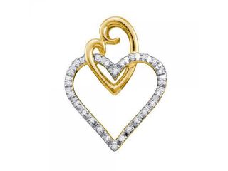 10k Yellow Gold 0.08 CTW Diamond Heart Pendant   1.309 gram    #556 60519