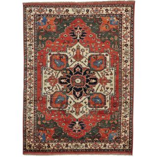 Hand knotted Serapi Heriz Vegetable Dyes Oriental Rug (57 x 78
