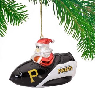 Pittsburgh Pirates Santa Gets There Rocket Ornament
