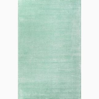Handmade Solid Pattern Blue Wool/ Art Silk Area Rug (5 x 8