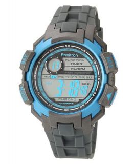 Armitron Watch, Mens Digital Black Polyurethane Strap 45mm 40 8258BLU