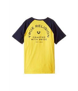 True Religion Kids Branded Logo Raglan Tee (Big Kids) Yellow
