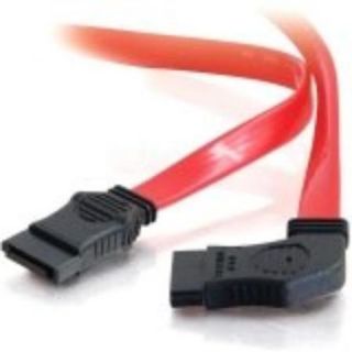 C2g 18in 7 pin 180&deg; To 90&deg; 1 device Side Serial Ata Cable   Female Sata   Female Sata   18"   Translucent Red (10185)