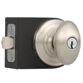 Schlage Andover Collection Satin Nickel Siena Keyed Entry Knob F51A SIE 619 AND