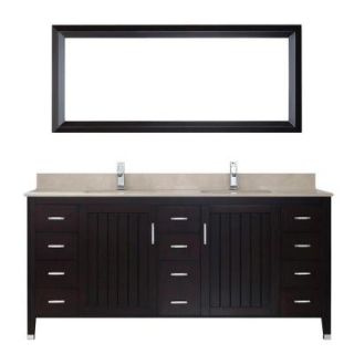 Studio Bathe Jackie 72 in. Vanity in Chai with Marble Vanity Top in Beige and Mirror JACKIE 72 CHAI BEIGE