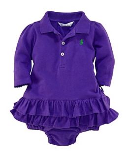 Ralph Lauren Childrenswear Infant Girls' Asymmetrical Ruffle Polo Dress   Sizes 3 9 Months