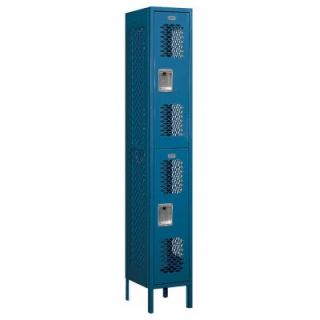Salsbury Industries 72000 Series 12 in. W x 78 in. H x 15 in. D Double Tier Vented Metal Locker Unassembled in Blue 72165BL U