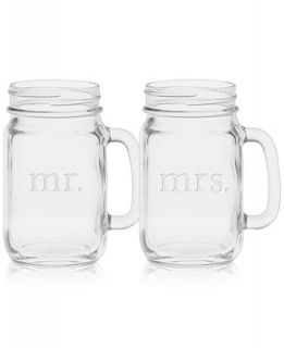 Mr. & Mrs. Mason Jar Glasses, Set of 2   Shop All Glassware & Stemware