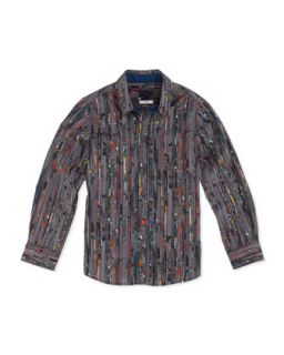 Paul Smith Paint Striped Button Down Shirt, Sizes 2T 6T