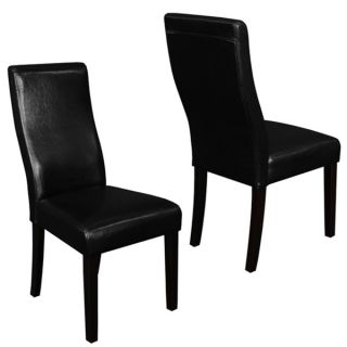 Livorna Faux Leather Black Curved back Dining Chairs (Set of 2)