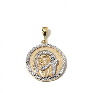 Michael Anthony Jewelry® 10K Gold 2 Tone Reversible Jesus Disc Pendant   8063308