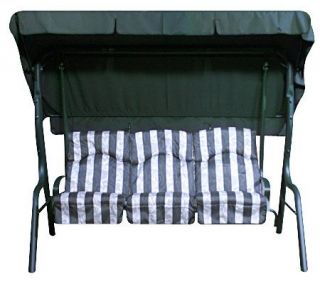 Deluxe 3 Person Swing with Cushions & Overhead Canopy —