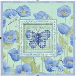 Daydreams Poppies & Butterfly Counted Cross Stitch Kit 8X8