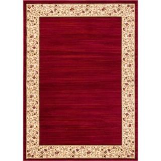 Well Woven Barclay Terrazzo Red 6 ft. 7 in. x 9 ft. 6 in. Transitional Border Area Rug 540206