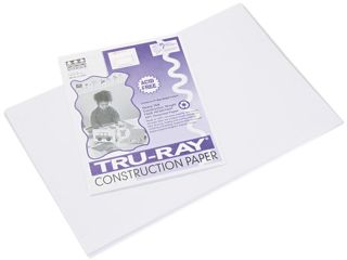 Pacon 103058 Tru Ray Construction Paper, 76 lbs., 12 x 18, White, 50 Sheets/Pack