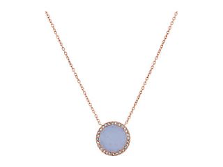 Michael Kors Disc Pendant Necklace Rose Gold/Lavender Acetate/Clear Pave