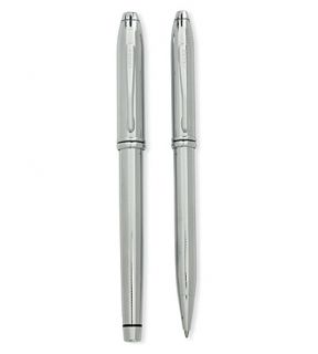 CROSS   Townsend chrome engraved pen duo