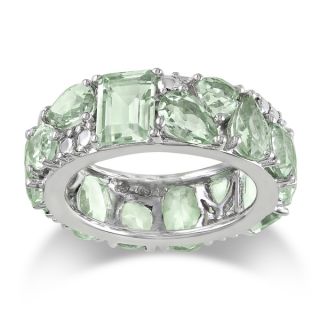 Sterling Silver Green Amethyst Stackable Ring (Size 6.75)