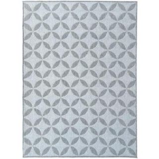 Ottomanson Jardin Collection Contemporary Star Design Gray 5 ft. 3 in. x 7 ft. 3 in. Outdoor Area Rug JRD8823 5X7