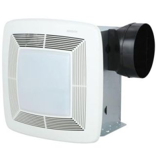 Broan QTX Series Very Quiet 110 CFM Ceiling Exhaust Bath Fan with Light and Night Light, ENERGY STAR Qualified QTXE110FLT
