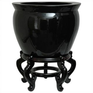 Oriental Furniture 16" Fishbowl in Black   BW 16FISH BLK