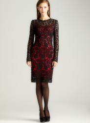 Dolce & Gabbana Lace Overlay Dress With Red Slip  
