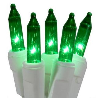 Set of 100 Super Bright Green Mini Christmas Lights   White Wire