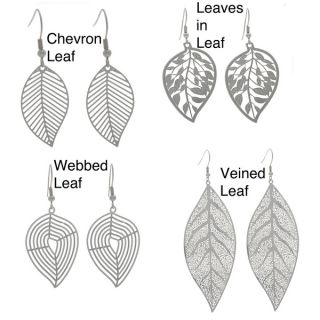 NEXTE Jewelry Stainless Steel Leaf Design Dangle Earrings