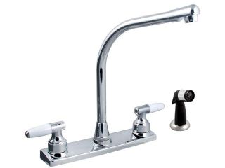 LDR 011 3900 Two Handle Decor Kitchen Faucet With Side Sprayer   Chrome