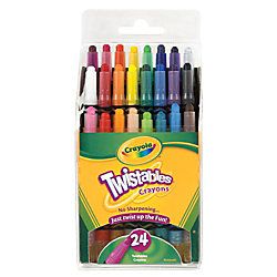 Crayola Twistables Crayons With Plastic Container Mini Size Assorted Colors Pack Of 24
