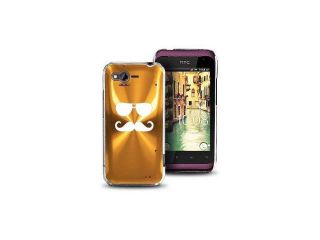Yellow Gold HTC Rhyme Bliss Aluminum Plated Hard Back Case Cover Q82 Sunglasses Mustache