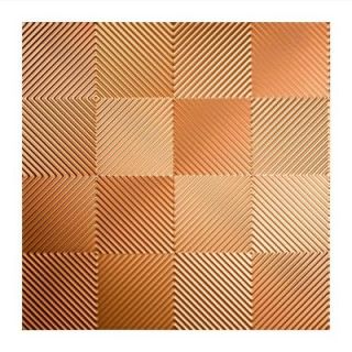 Fasade Quattro   2 ft. x 2 ft. Lay in Ceiling Tile in Polished Copper L64 25