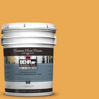 BEHR Premium Plus Ultra 5 gal. #BIC 43 Optimist Gold Satin Enamel Exterior Paint 985305