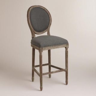 Charcoal Linen Paige Barstool