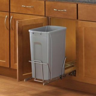 Knape & Vogt 19 in. H x 9 in. W x 20 in. D Steel In Cabinet 35 Qt. Single Pull Out Trash Can in Platinum PSW10 1 35 R P