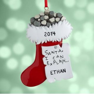 Personalized Coal Christmas Stocking Ornament
