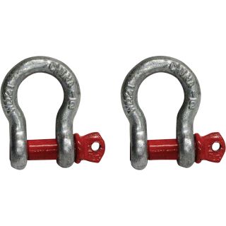 Portable Winch Shackles — 1/2in., 2-Ton Working Load, 2-Pack, Model# PCA-1279X@
