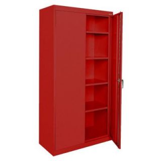 Sandusky Classic Series 72 in. H x 36 in. W x 18 in. D Steel Office Storage Cabinet with Adjustable Shelves in Red CA41361872 01