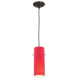 Access Lighting 1 Light Pendant Oil Rubbed Bronze Finish Red Glass DISCONTINUED CLI CE 8230 10 66