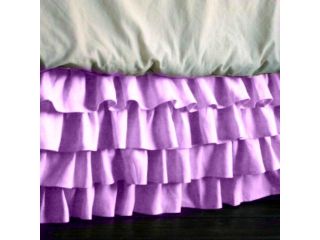 Super Quality Solid Multiruffle Bed Skirt of 300TC Lilac Full with 23" Drop Length 100% Egyptian Cotton